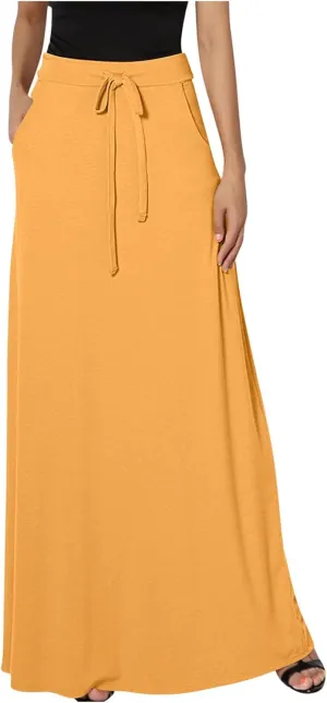 Maxi Skirt for Women 2025 Summer High Waisted Long Flare A-Line Skirt Maxi Dress Casual Long Skirt Ankle Length Skirt