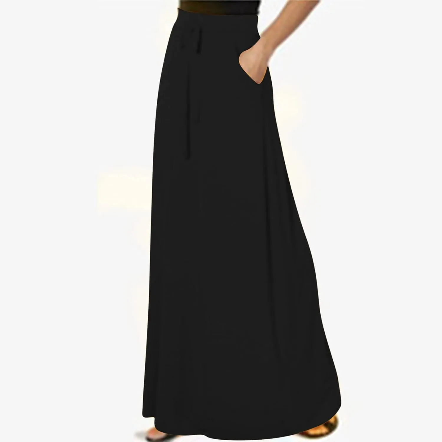 Maxi Skirt for Women 2025 Summer High Waisted Long Flare A-Line Skirt Maxi Dress Casual Long Skirt Ankle Length Skirt