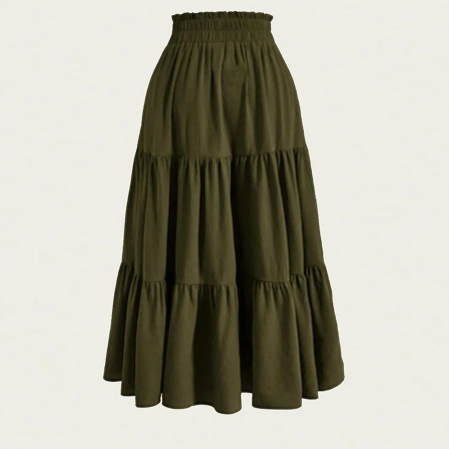 Maxi Skirts for Women Long Tiered A-Line Skirt 2025 Fashion Drawstring High Waist Ankle Length Summer Beach Clothes
