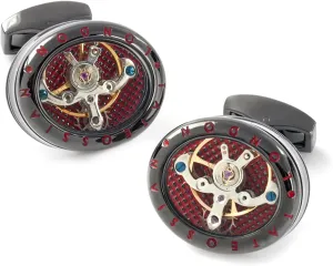 Mechanical Panorama Tourbillon Watch Movement Cufflinks