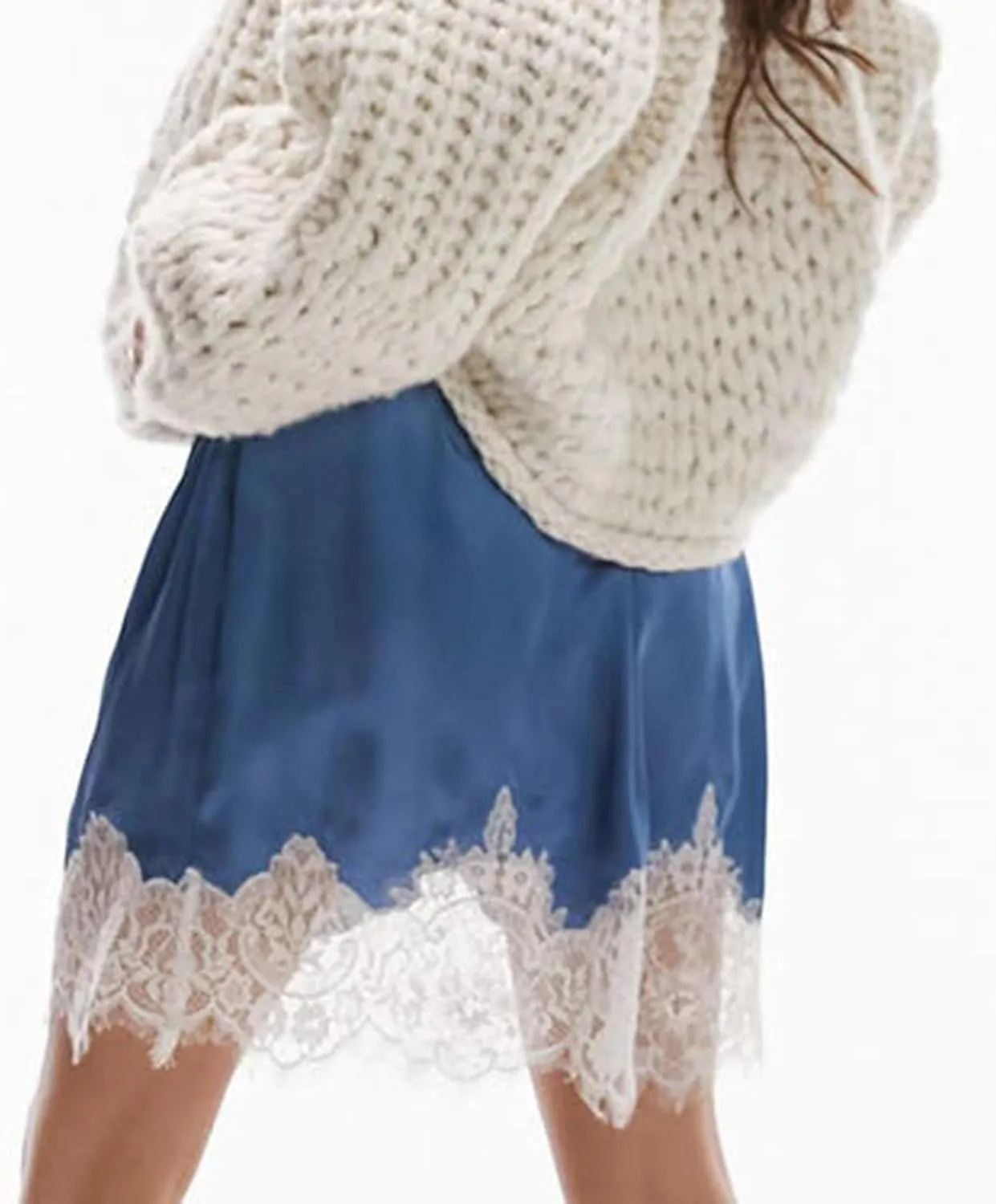 Meiweileya Women Lace Silk Satin Slip Skirt Low Rise Layered Underskirts Ruffle A Line Mini Skirts Y2k High Flowy Underskirt