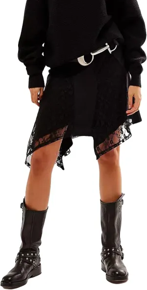 Meiweileya Women Lace Silk Satin Slip Skirt Low Rise Layered Underskirts Ruffle A Line Mini Skirts Y2k High Flowy Underskirt