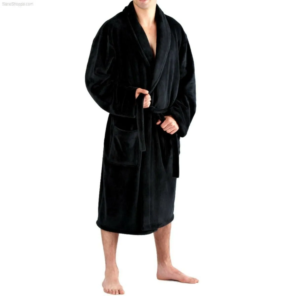 Men's Lightweight Super Soft Warm Fleece Dressing Gown Roab