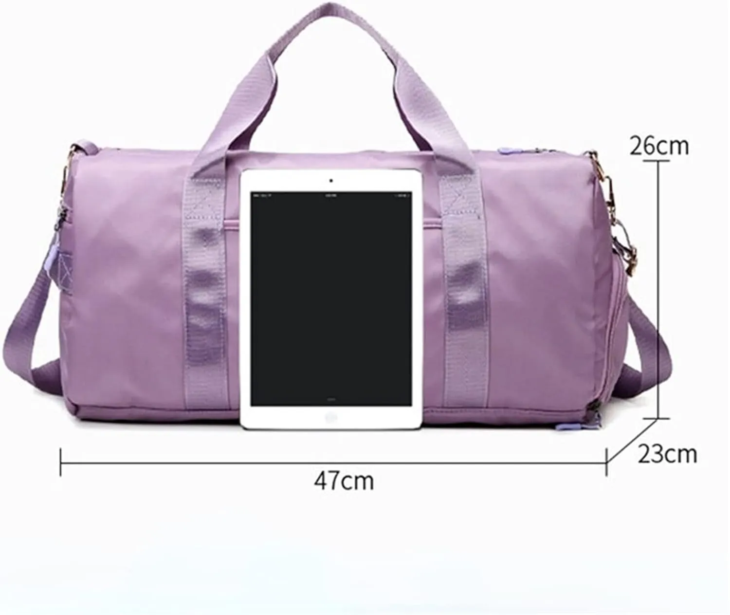 Men's Women's Handbag with Shoe Compartment Waterproof Nylon Outdoor Sports Fitness Yoga Ultra Light Travel Bag (Light Green)