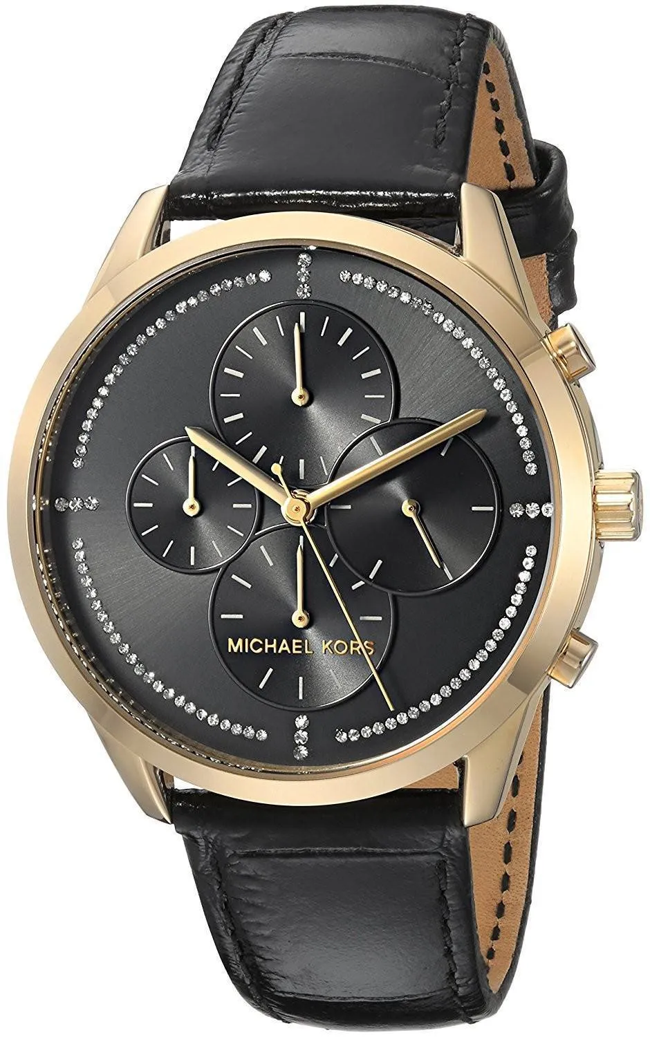 Michael Kors Slater Black Leather Strap Women's Watch MK2686