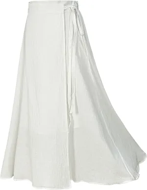 Mingyuezai Womens Wrap Skirt Ankle-Length Vintage Linen Skirts