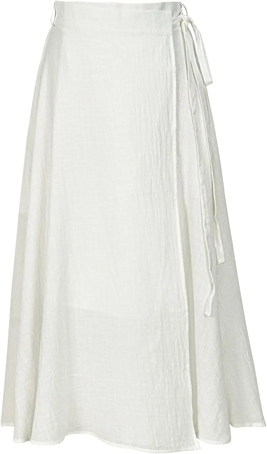 Mingyuezai Womens Wrap Skirt Ankle-Length Vintage Linen Skirts