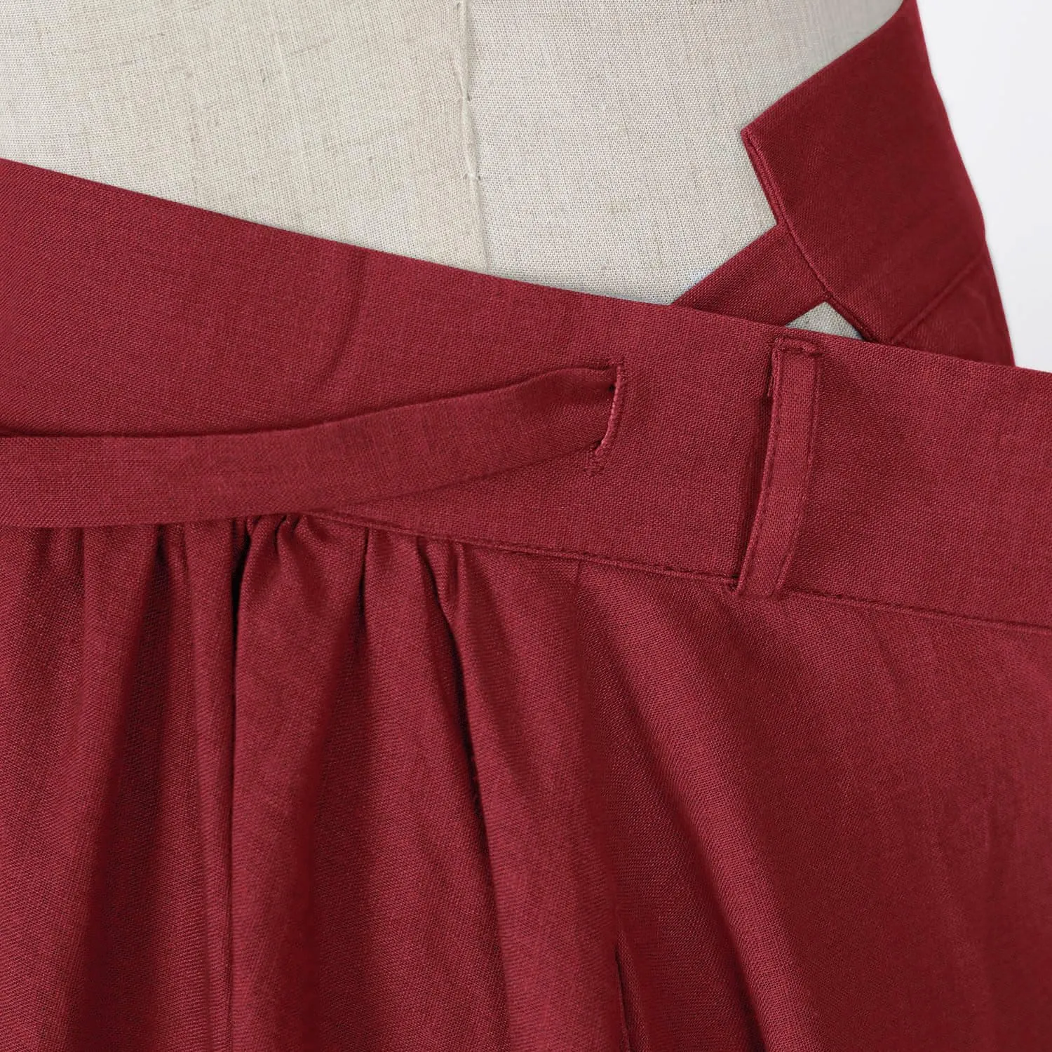 Mingyuezai Womens Wrap Skirt Ankle-Length Vintage Linen Skirts