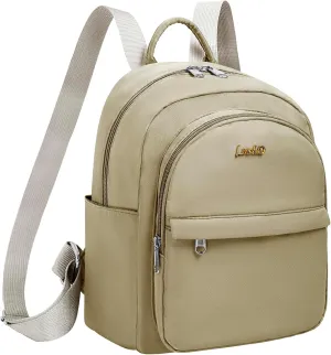 Mini Backpack for Women Teen Girls Fashion Solid Color Light Weight Waterproof Backpack Travel Fashion Purses Daily (Light Beige)