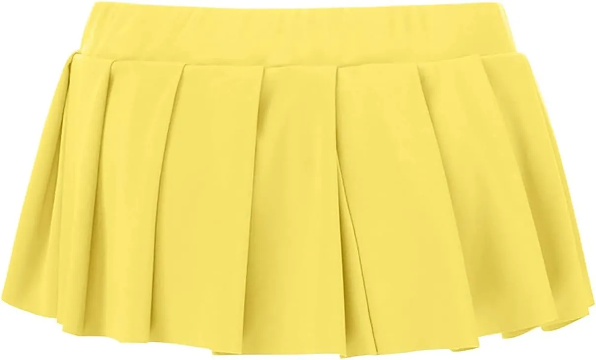 Mini Skirts for Women Sexy Low Rise Trendy Pleated Ruffle Hem Y2K Fashion Dance Hot Mini Skirts for Womem Clubwear