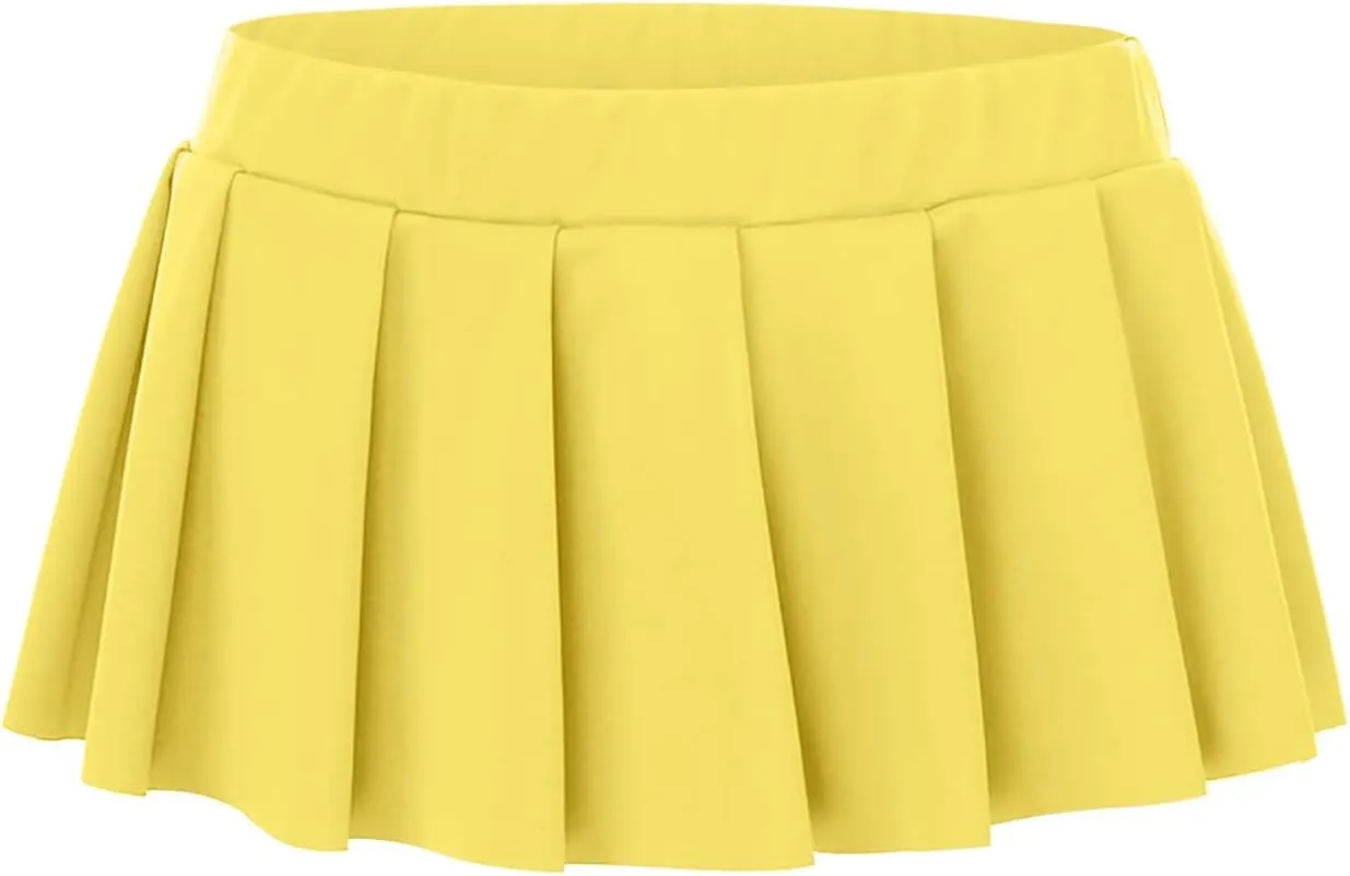 Mini Skirts for Women Sexy Low Rise Trendy Pleated Ruffle Hem Y2K Fashion Dance Hot Mini Skirts for Womem Clubwear