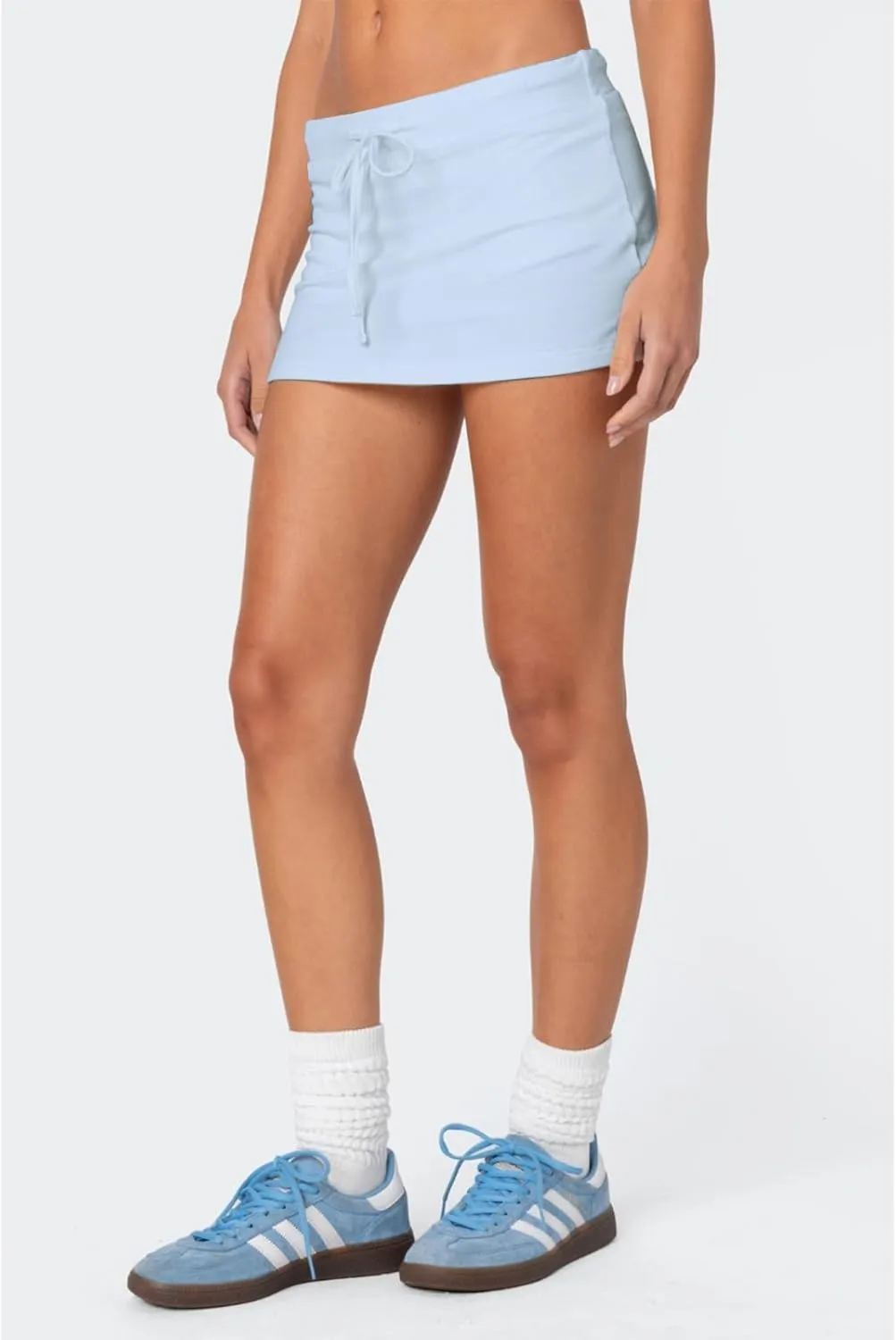 Mini Skorts for Women - Sexy Drawstring Mid Waist Side Split Y2K Bodycon Pencil Mini Skirt with Shorts