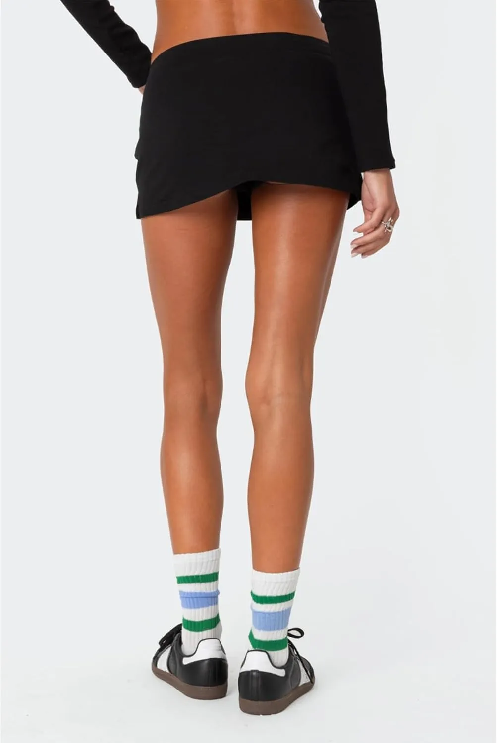 Mini Skorts for Women - Sexy Drawstring Mid Waist Side Split Y2K Bodycon Pencil Mini Skirt with Shorts