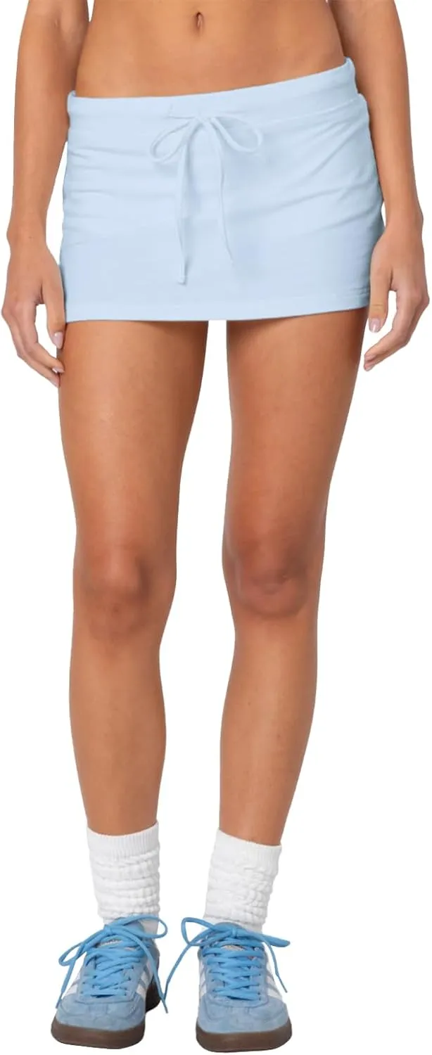 Mini Skorts for Women - Sexy Drawstring Mid Waist Side Split Y2K Bodycon Pencil Mini Skirt with Shorts