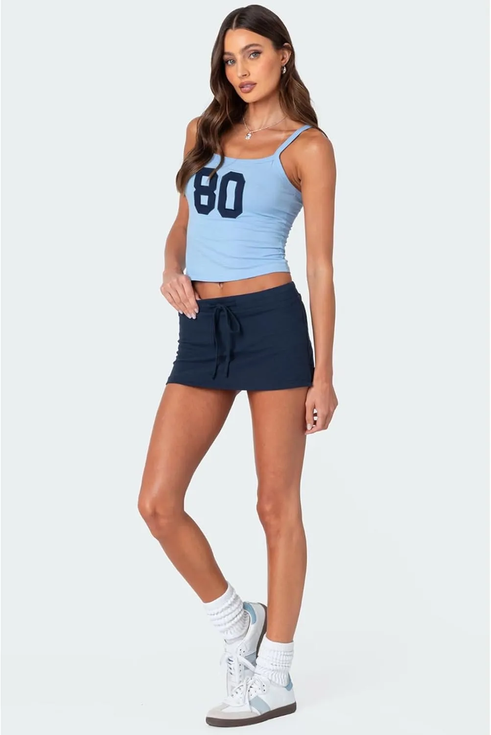 Mini Skorts for Women - Sexy Drawstring Mid Waist Side Split Y2K Bodycon Pencil Mini Skirt with Shorts