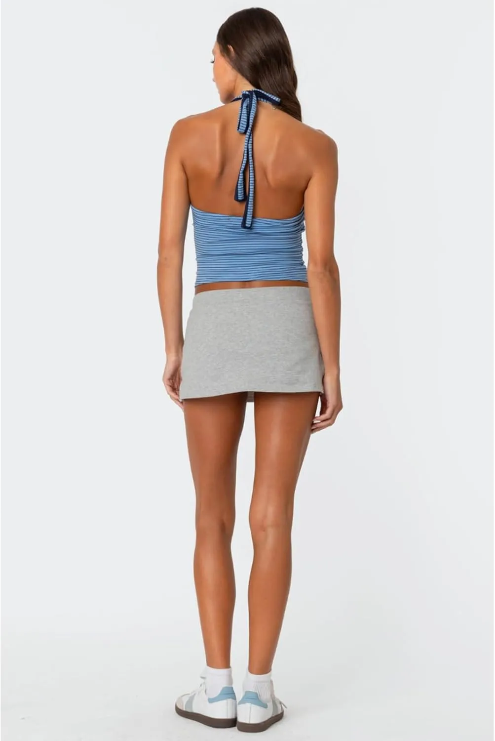 Mini Skorts for Women - Sexy Drawstring Mid Waist Side Split Y2K Bodycon Pencil Mini Skirt with Shorts