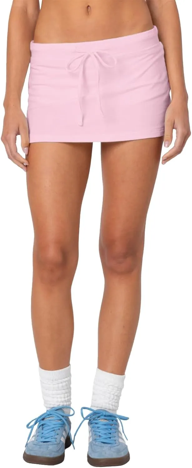 Mini Skorts for Women - Sexy Drawstring Mid Waist Side Split Y2K Bodycon Pencil Mini Skirt with Shorts