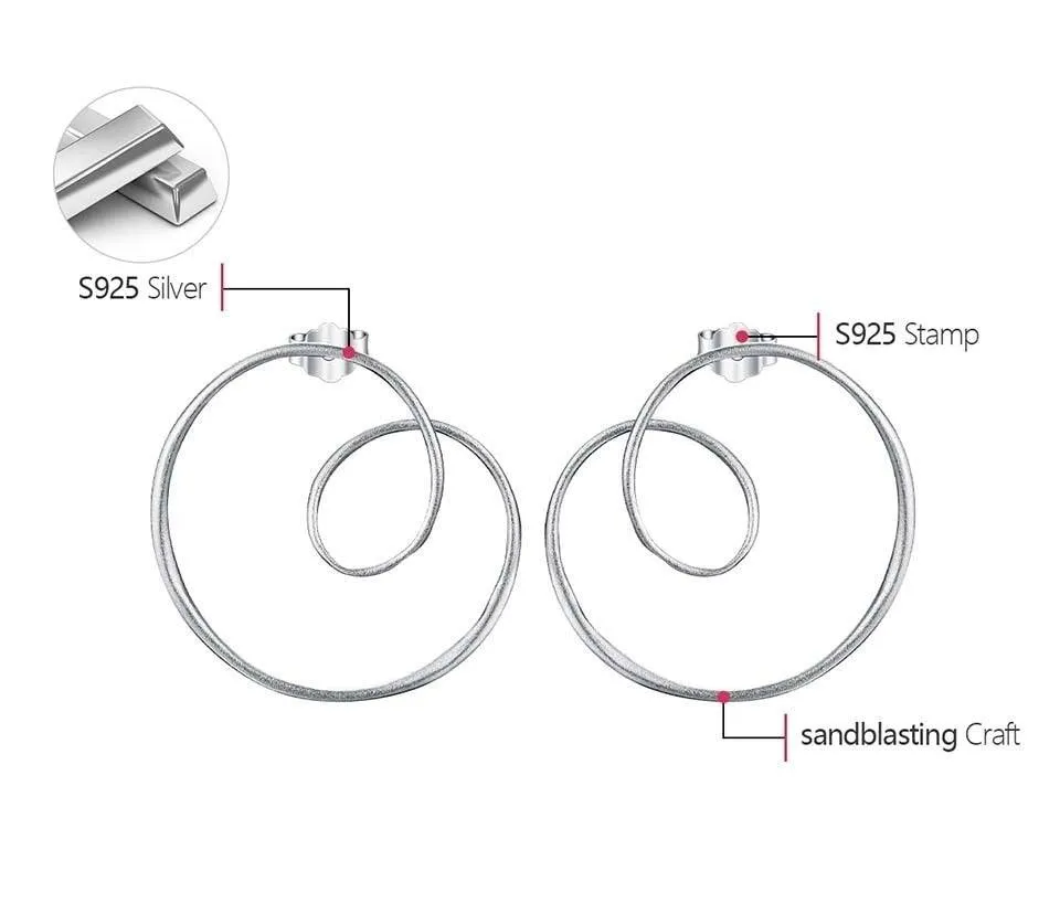 Minimalism Gold Round Spiral Twisted Stud Earrings