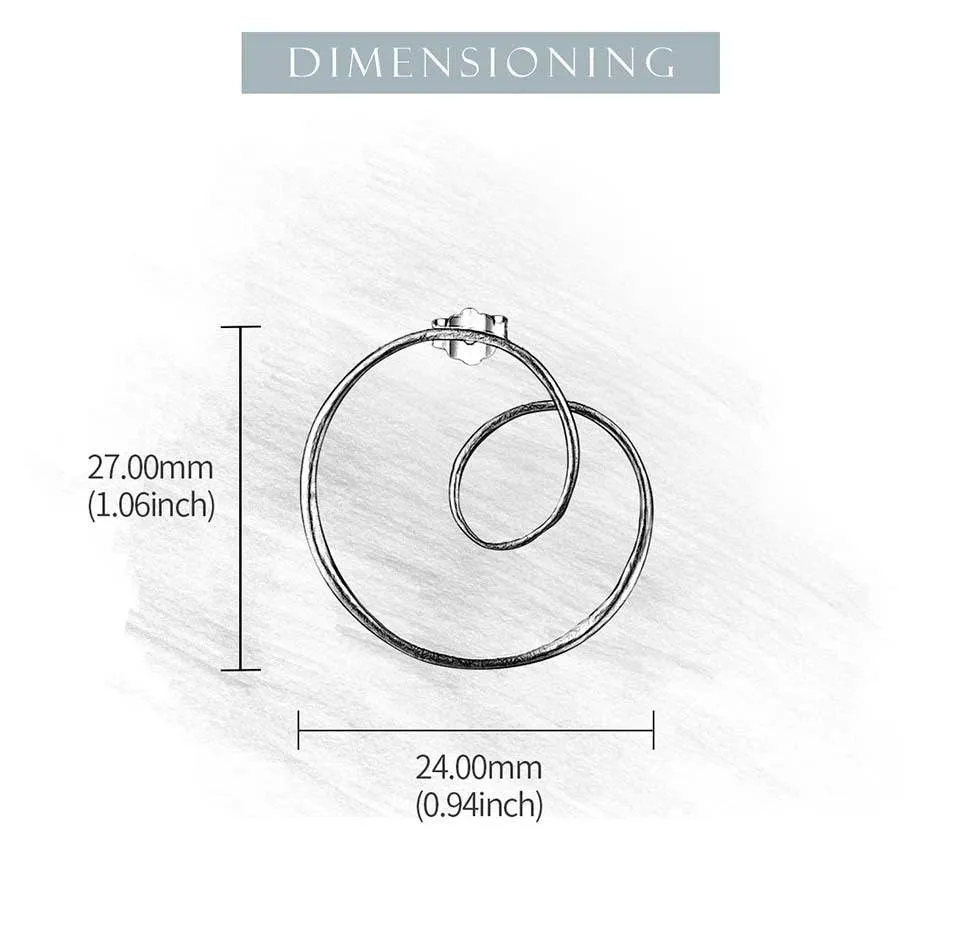 Minimalism Gold Round Spiral Twisted Stud Earrings