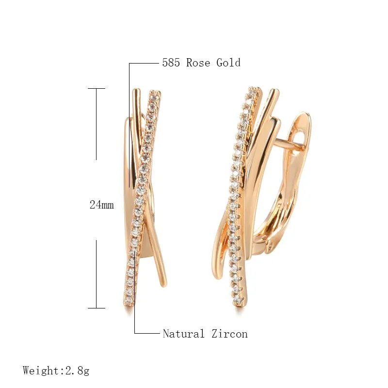 Minimalist Line Design Sparkling Zircon Metal Earrings