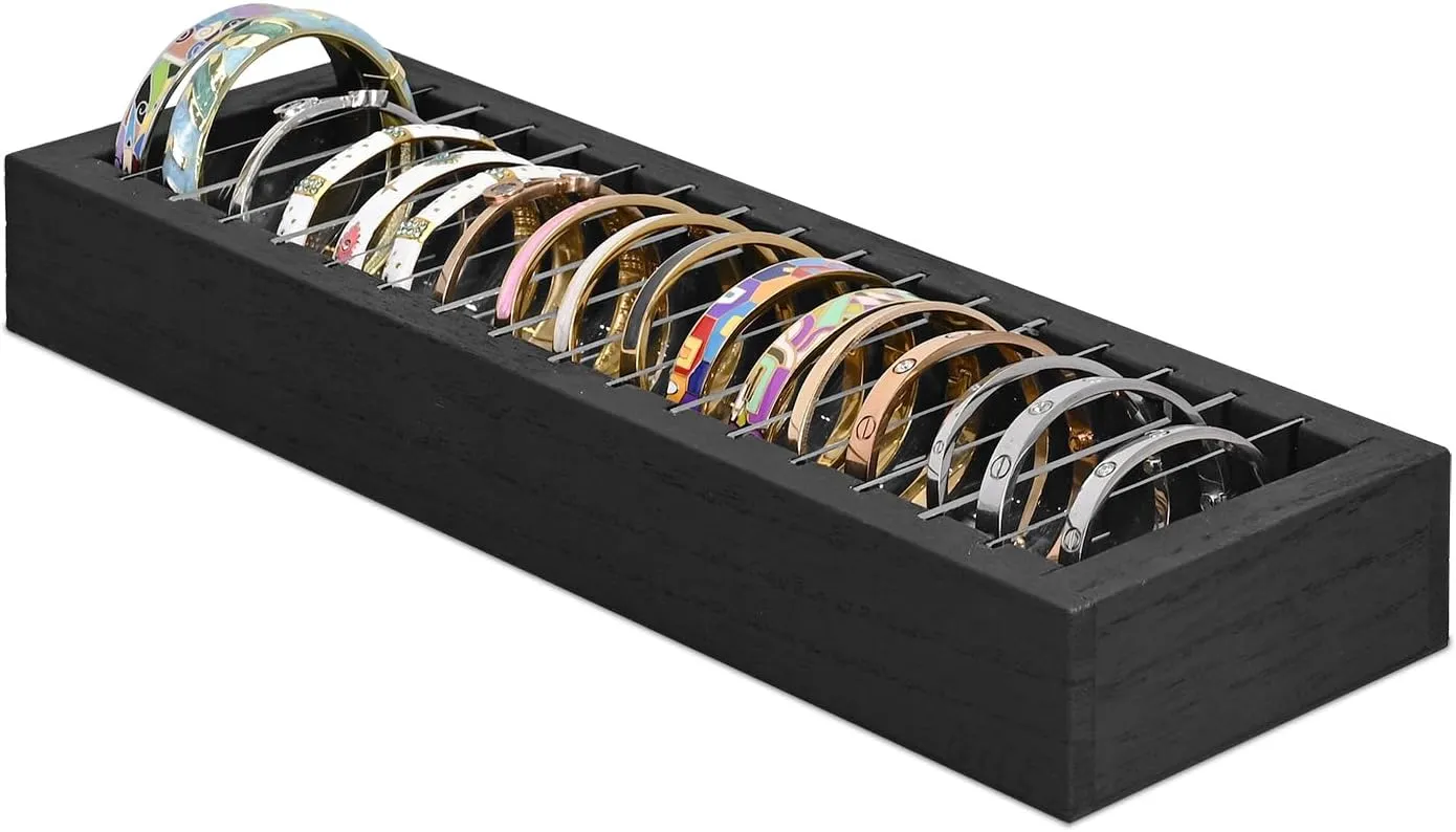 MOOCA Bracelet And Bangle Holder, Jewelry Display Tray, Bracelet Organizer Tray, Ideal for Make-up And Other Accessories, Showcase Up to 17 Bangle, Jewelry Display For Vendors