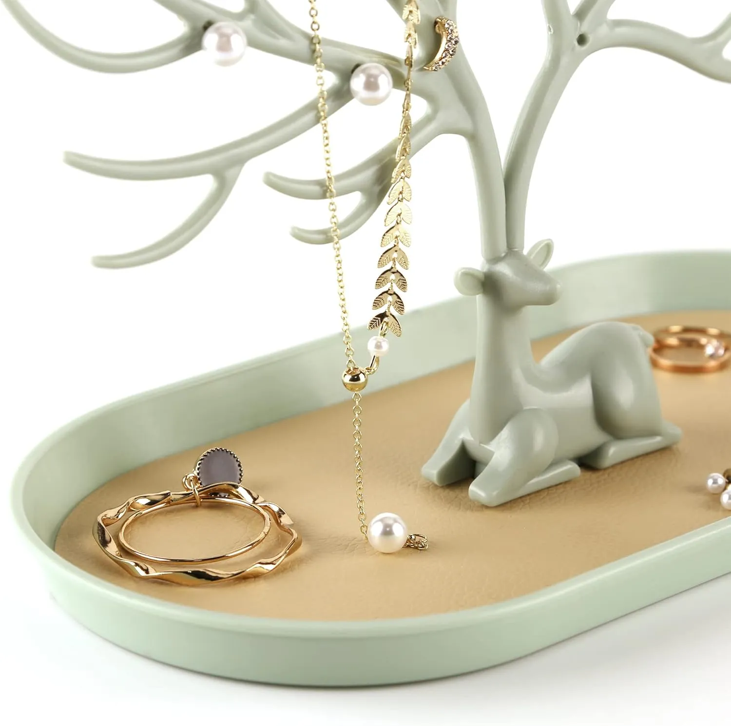 MORE&LESS Antlers Jewelry Display Stand,Tree Tower Rack Hanging Organizer for Ring Earrings Necklace Bracelet