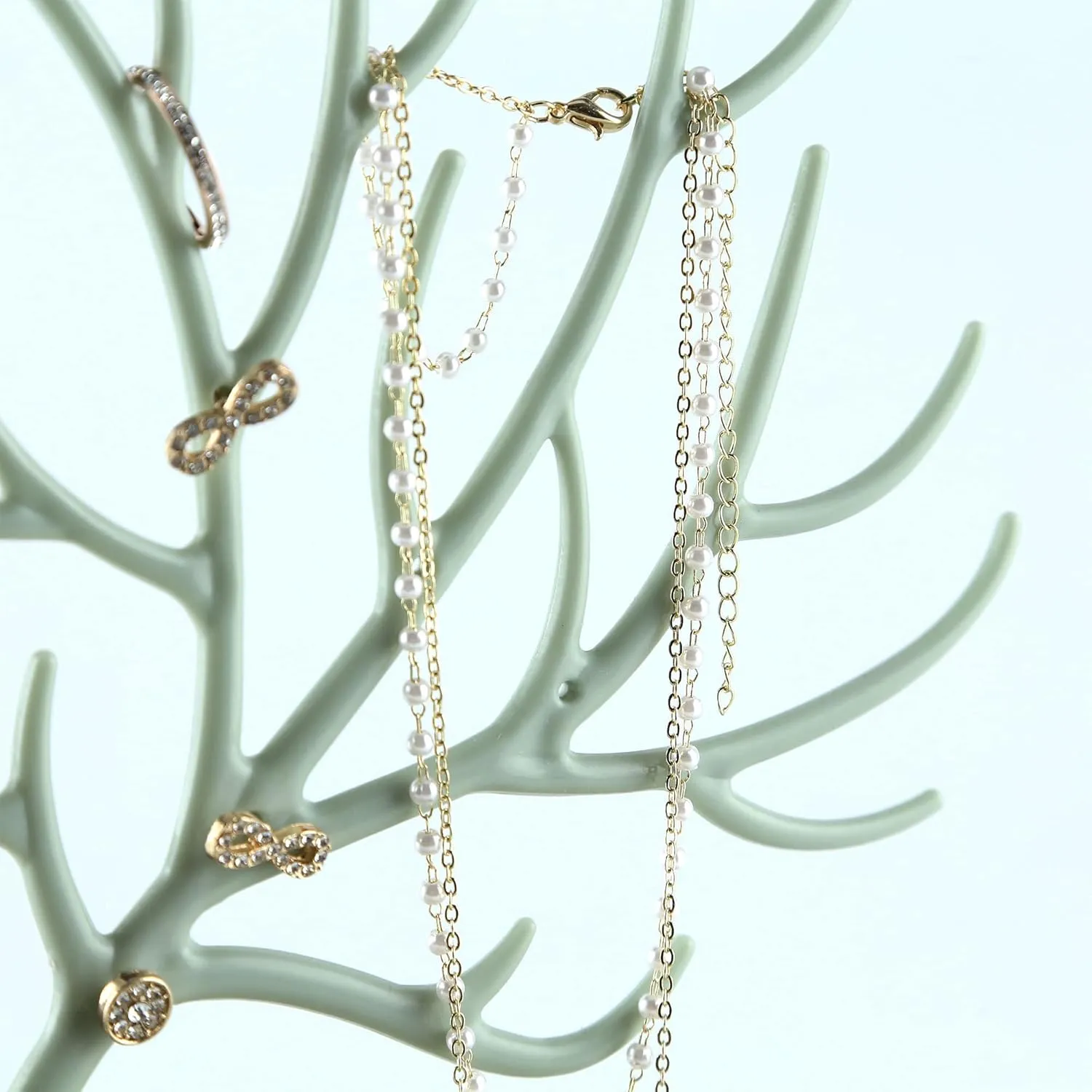MORE&LESS Antlers Jewelry Display Stand,Tree Tower Rack Hanging Organizer for Ring Earrings Necklace Bracelet