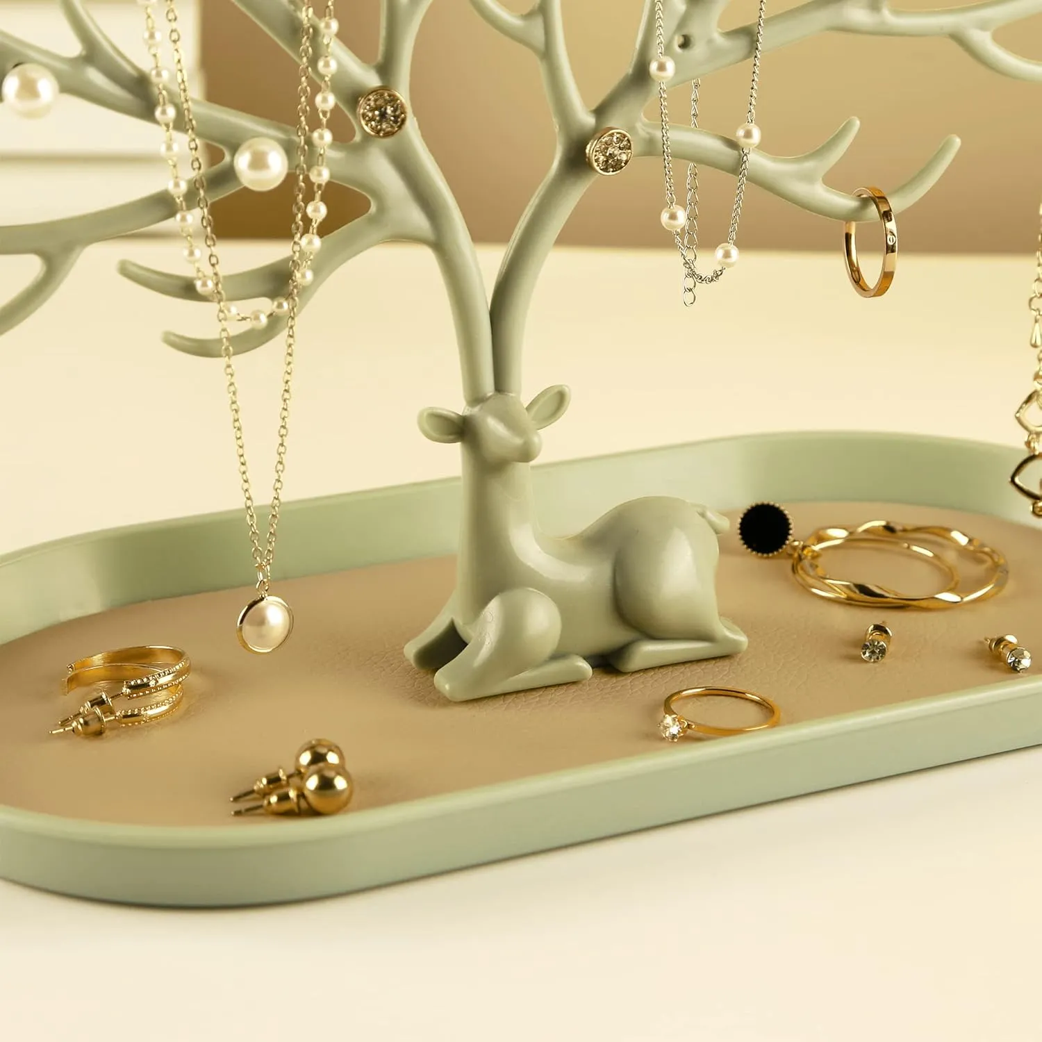 MORE&LESS Antlers Jewelry Display Stand,Tree Tower Rack Hanging Organizer for Ring Earrings Necklace Bracelet