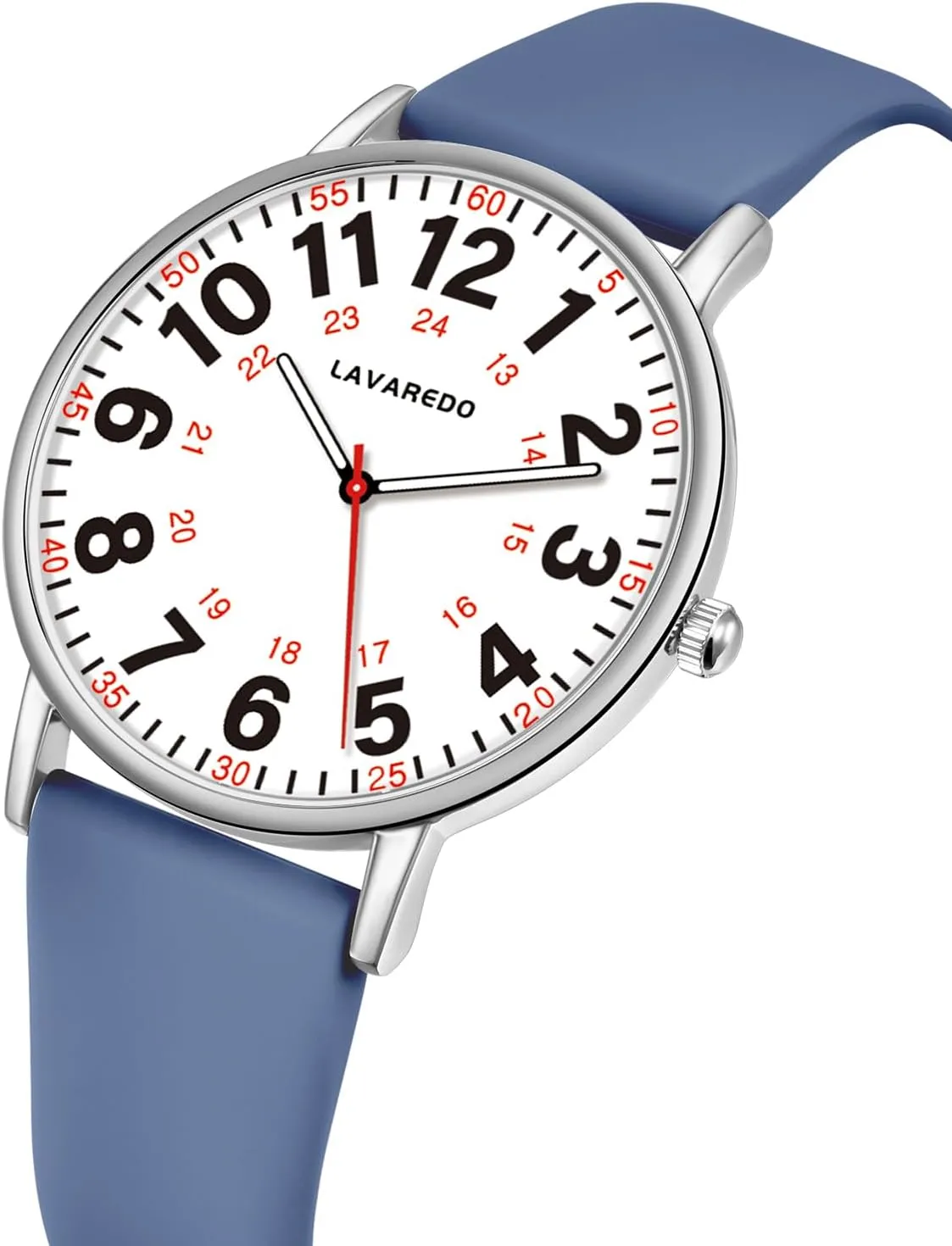 Nurse Watch for Nurses Doctors Women Men,Waterproof Analog Watches with Luminous Dial and Japanese Quartz Movement,Easy to Read Military Time Watch with Second Hand, 12/24 Hours,Silicone Band