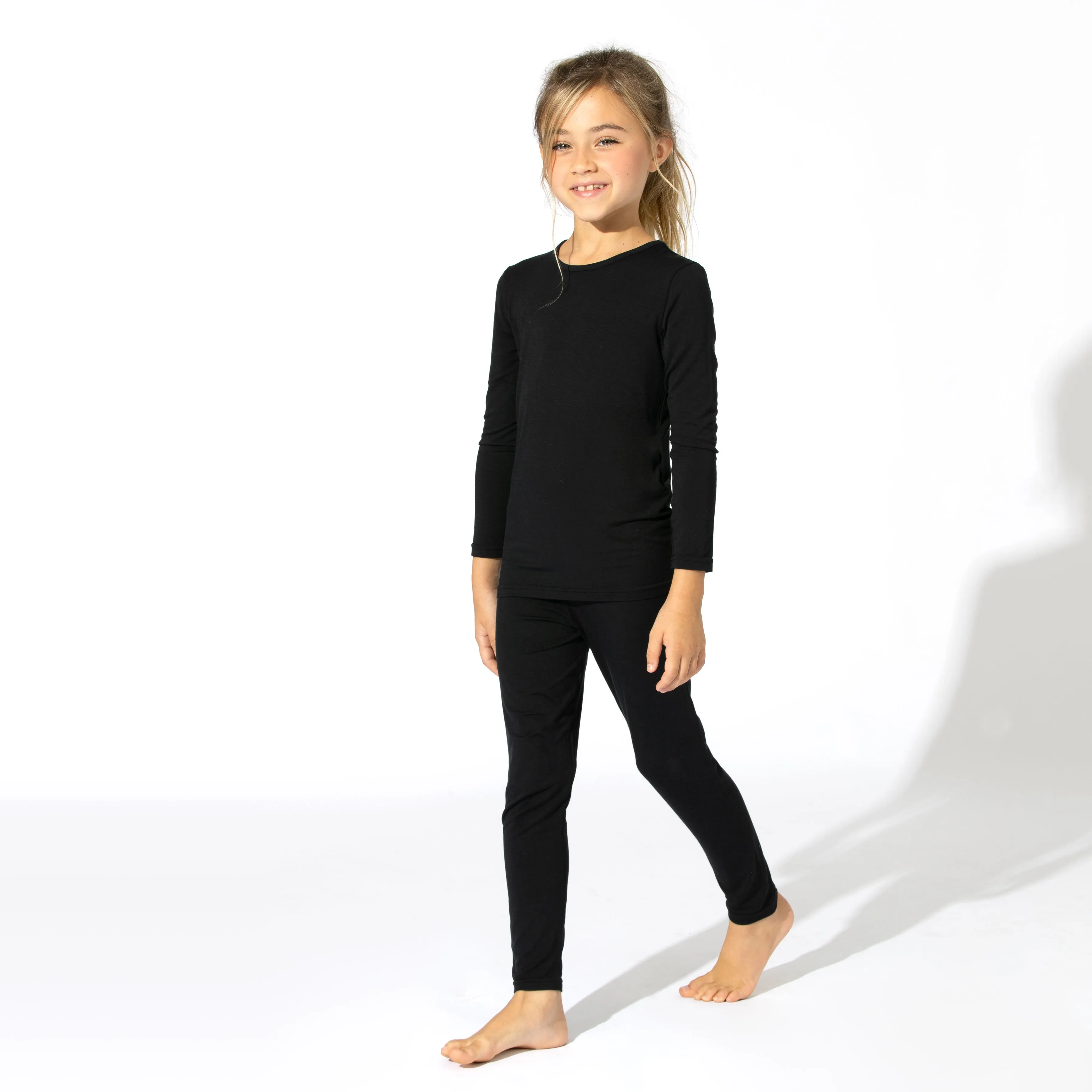 Obsidian Black Bamboo Kids Pajamas