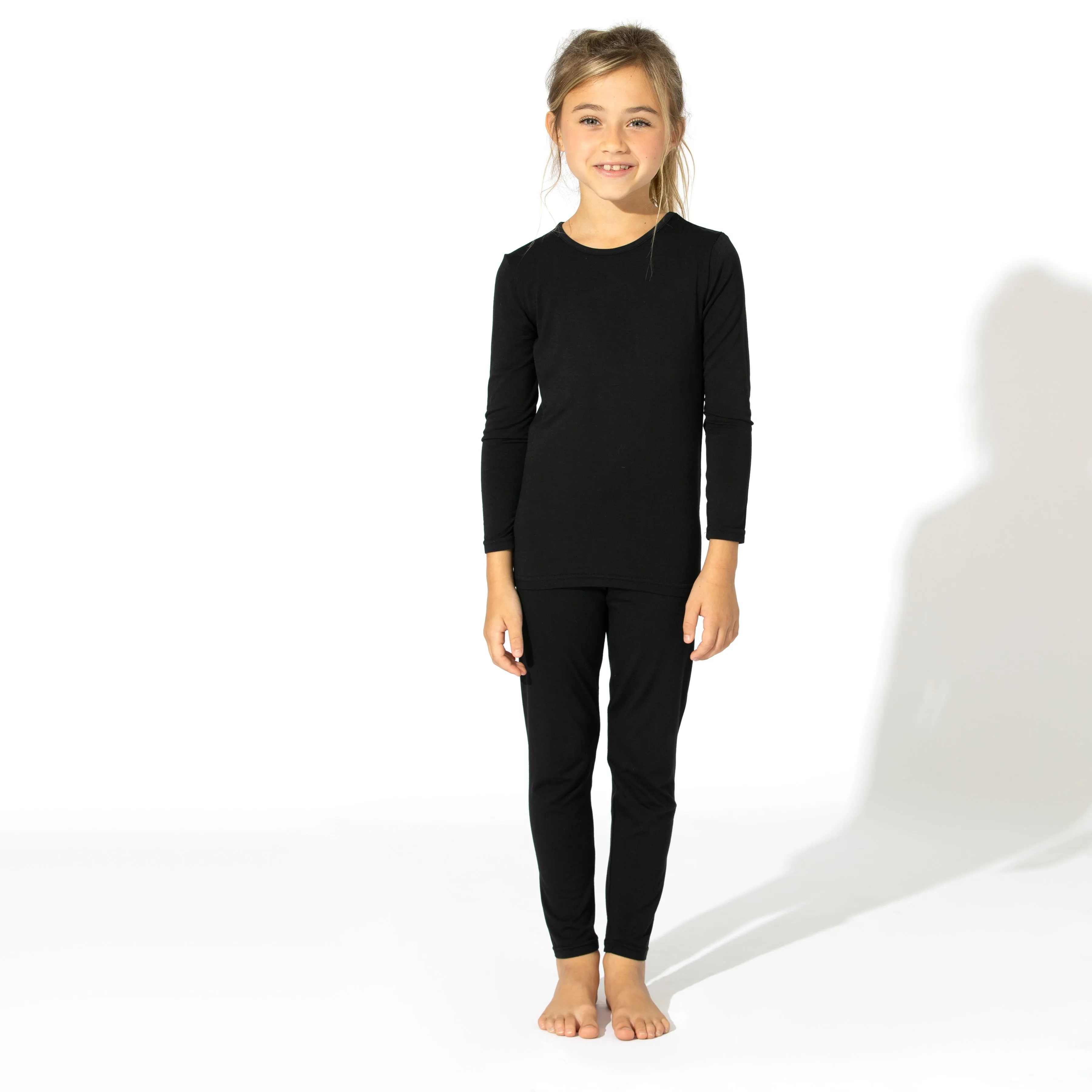 Obsidian Black Bamboo Kids Pajamas