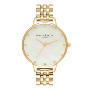 Olivia Burton Yellow Gold Plated Watch With Mother Of Pearl Dial