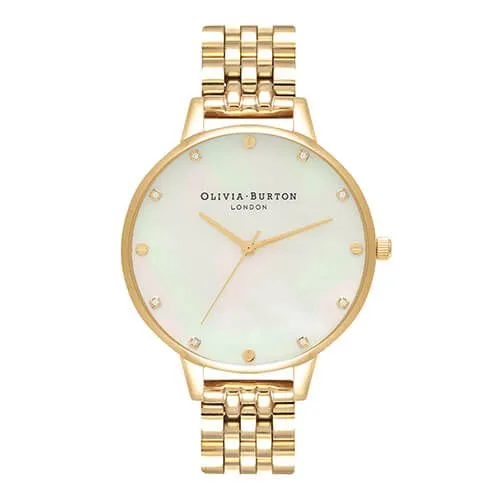 Olivia Burton Yellow Gold Plated Watch With Mother Of Pearl Dial
