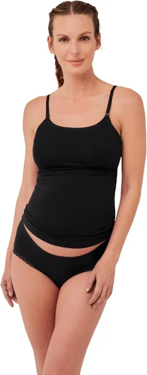 Pact Organic Cotton Maternity Camisole, Adjustable Nursing Tops Built-in Bra for Easy Breastfeeding