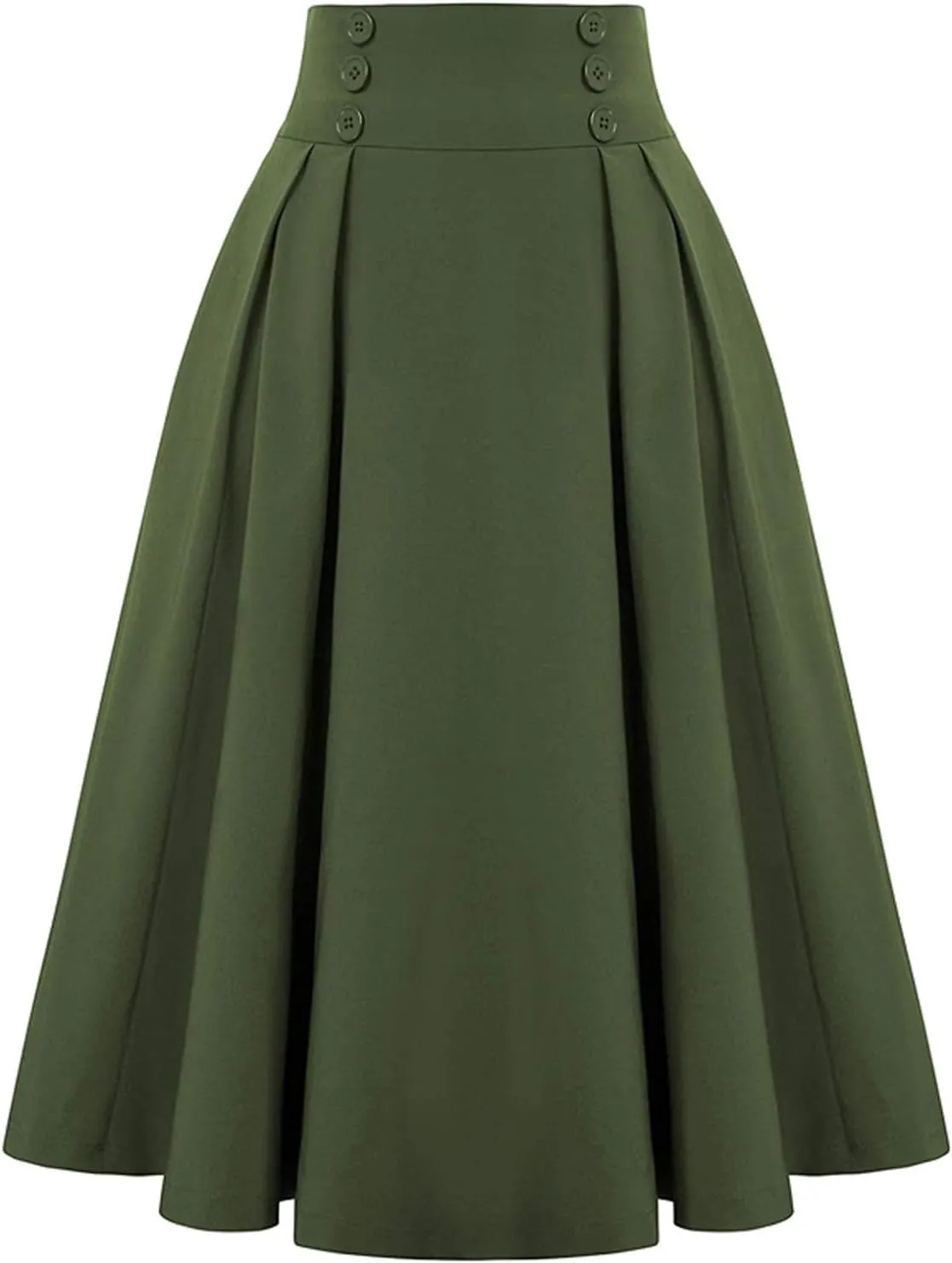 Plaid Skirts for Women High Waist A Line Bodycon Cute Midi Skirts Fall Winter Comfy Knee Length Skirt with Pockets
