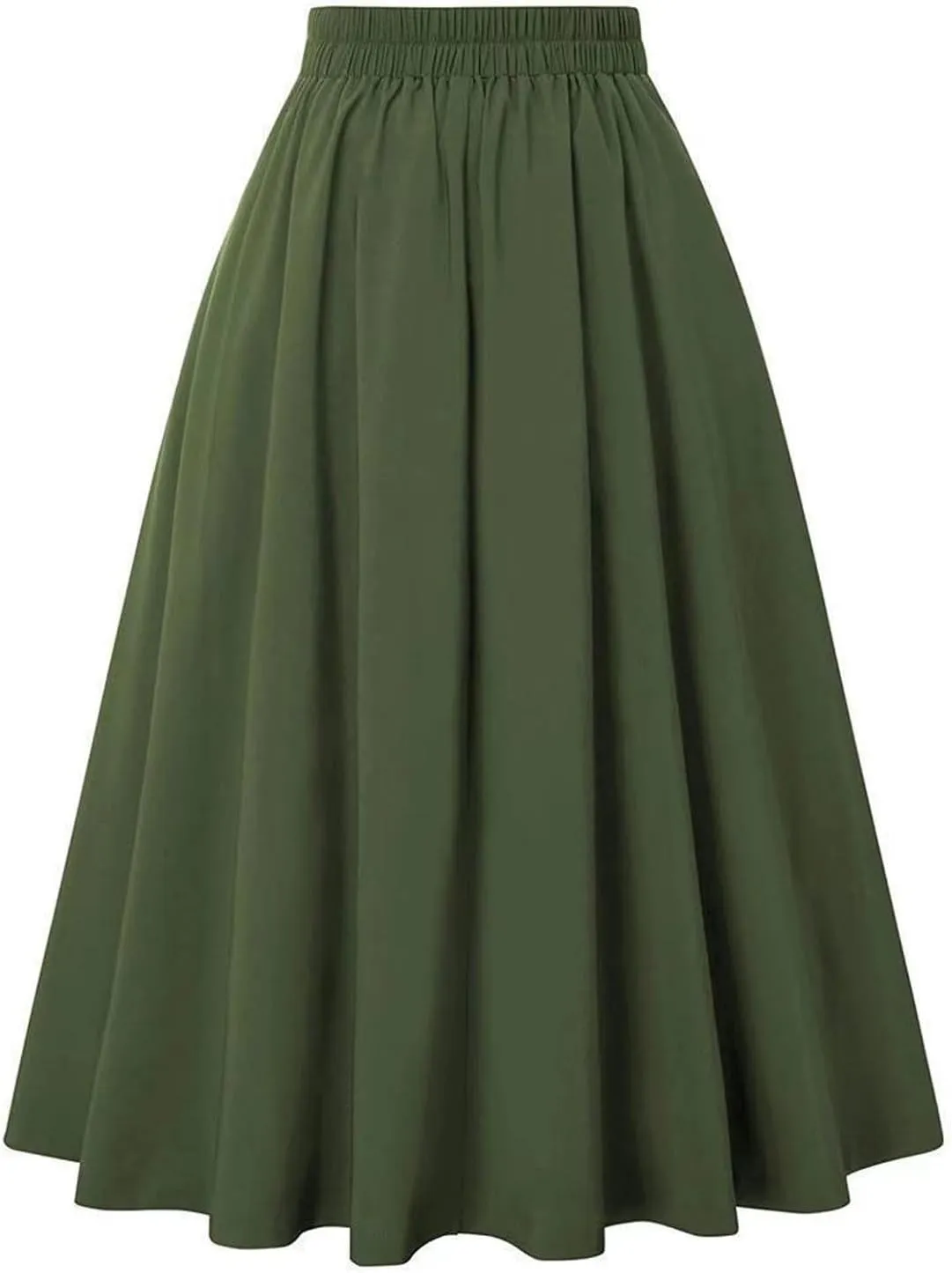 Plaid Skirts for Women High Waist A Line Bodycon Cute Midi Skirts Fall Winter Comfy Knee Length Skirt with Pockets
