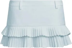 Pleated Skirts for Women Double Ruffle Mini Skirt Low Rise Sexy Pleated Skort for Going Out and Layered Ruffle Skirt