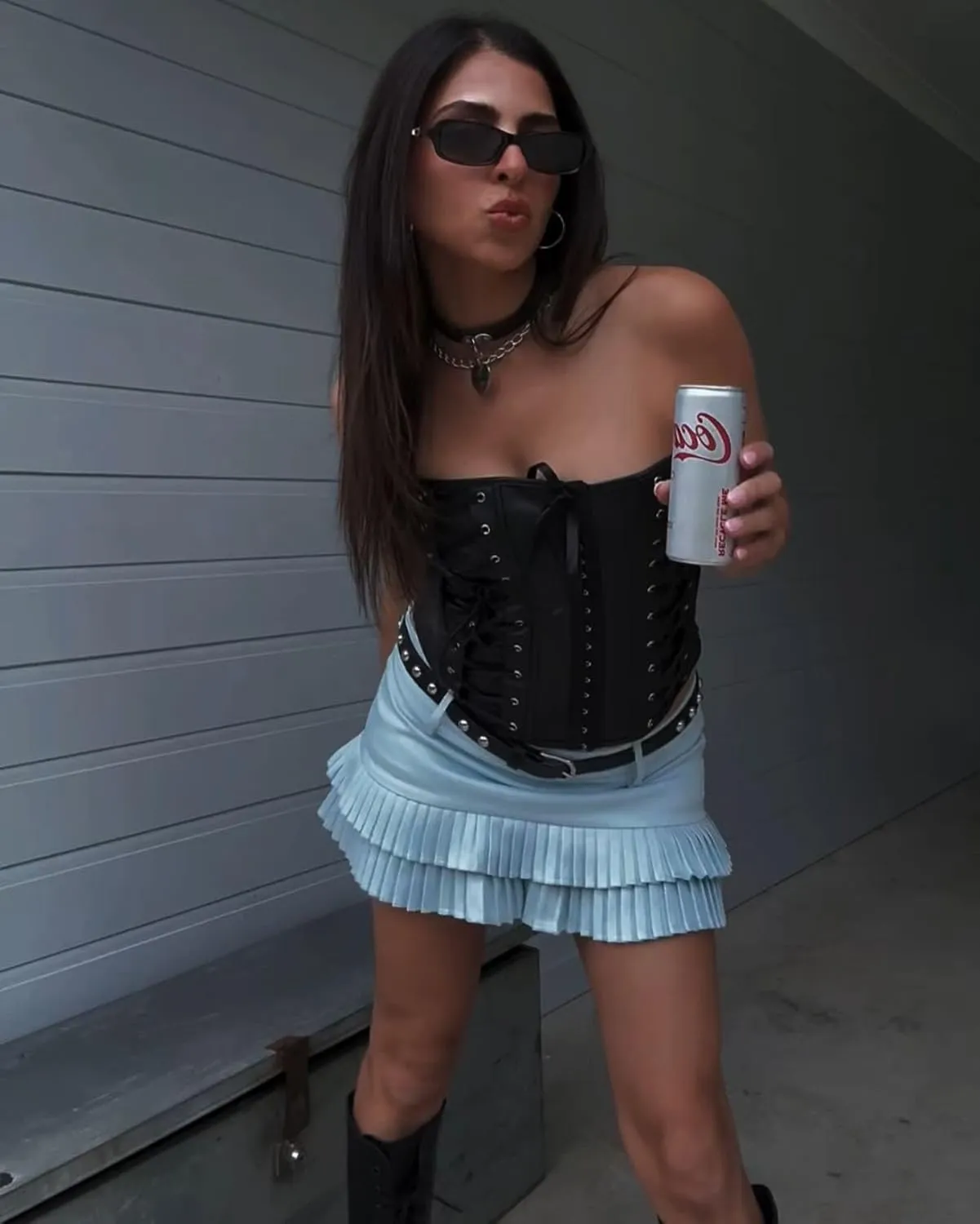 Pleated Skirts for Women Double Ruffle Mini Skirt Low Rise Sexy Pleated Skort for Going Out and Layered Ruffle Skirt