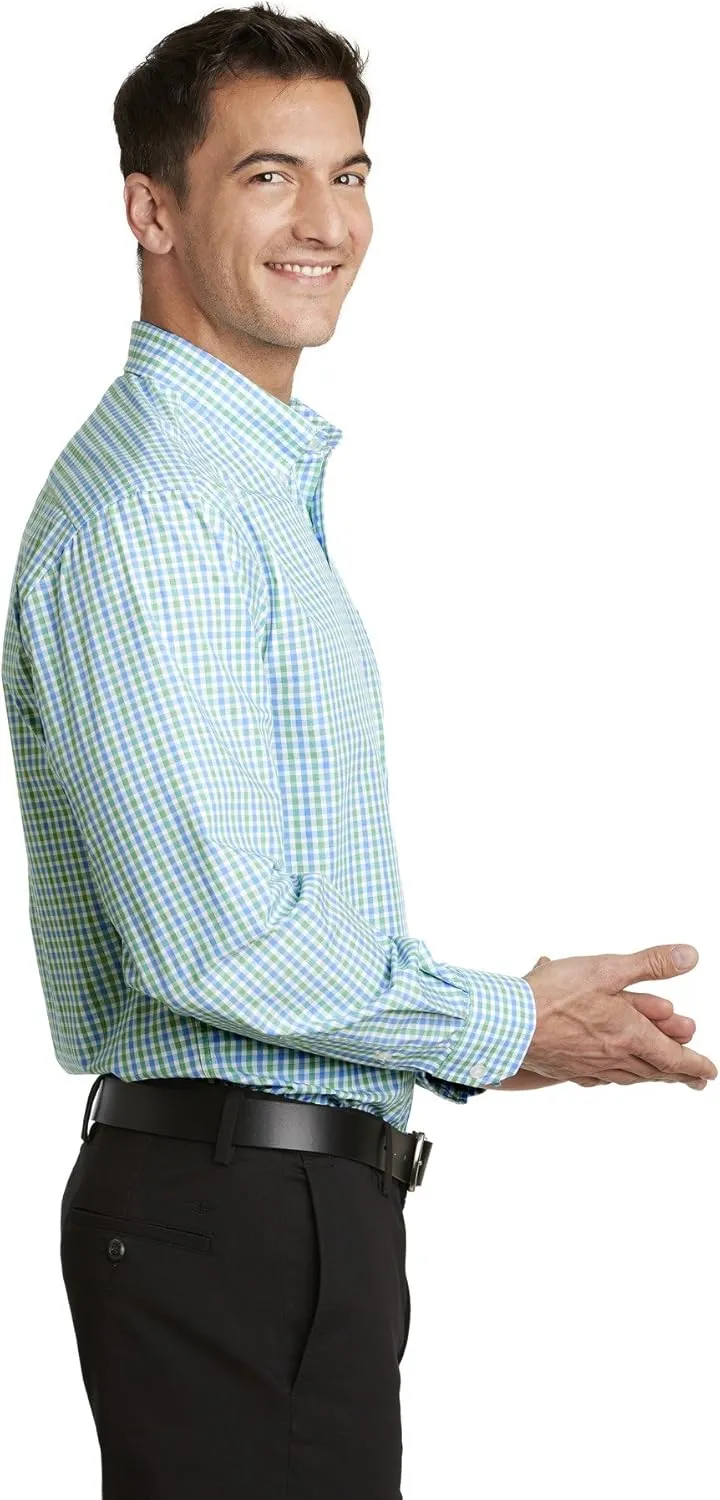 Port Authority Men's Gingham Easy Care Long Sleeve Button-Down Shirt