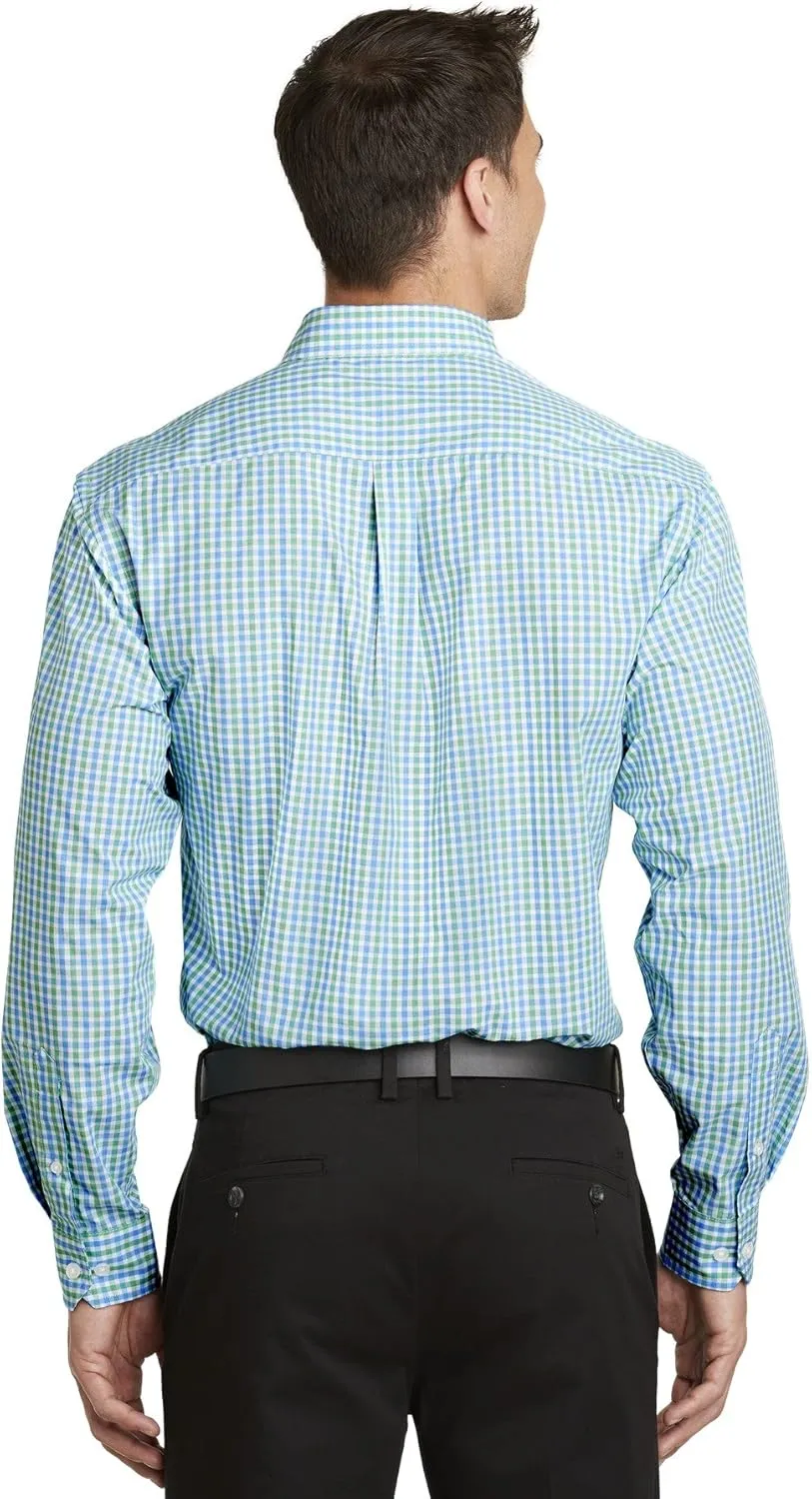Port Authority Men's Gingham Easy Care Long Sleeve Button-Down Shirt