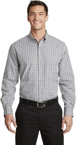 Port Authority Men's Gingham Easy Care Long Sleeve Button-Down Shirt