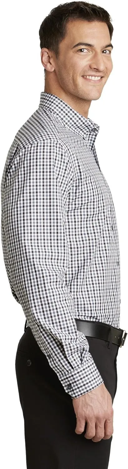 Port Authority Men's Gingham Easy Care Long Sleeve Button-Down Shirt