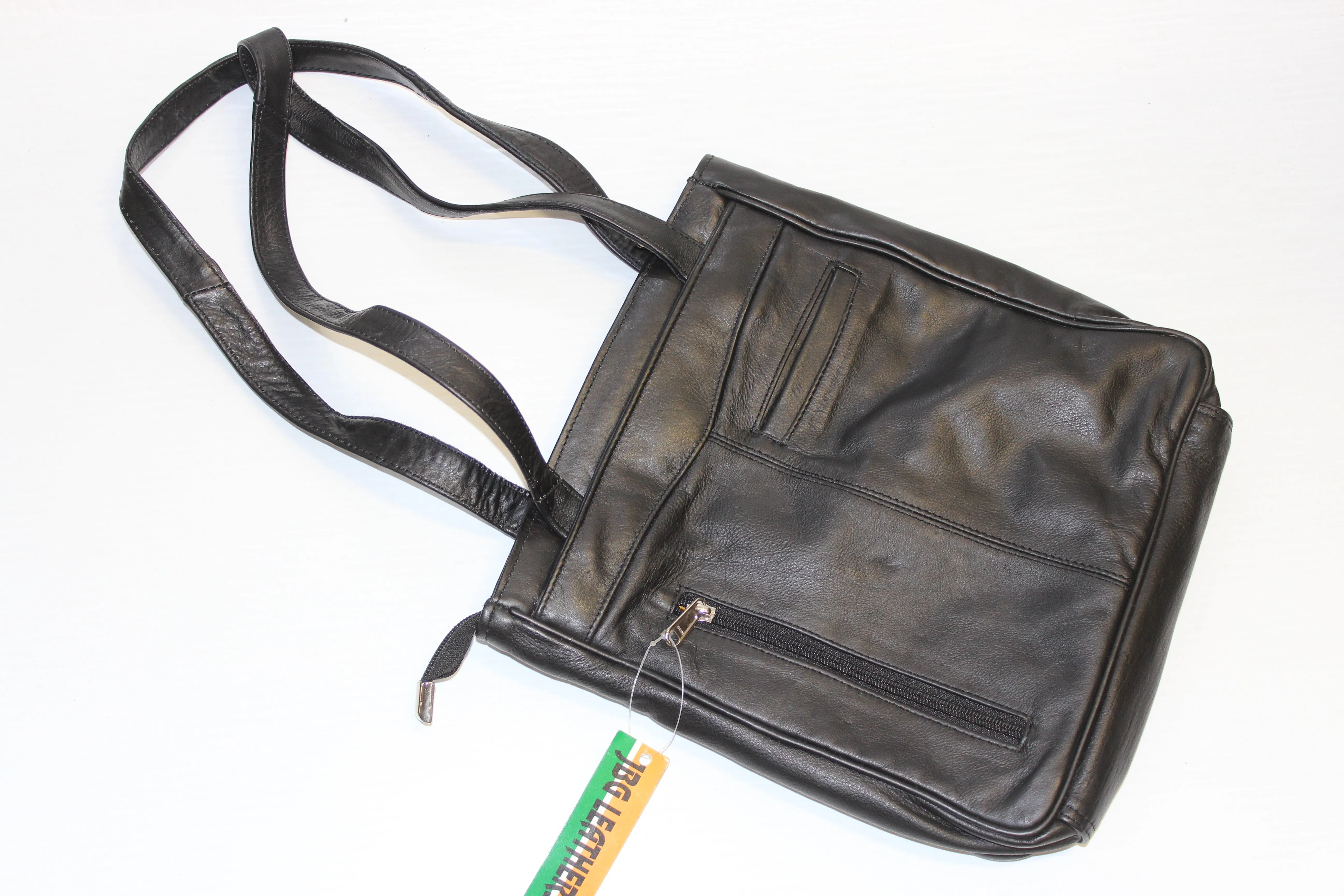 Purse - Black leather long shoulder bag