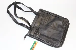 Purse - Black leather long shoulder bag