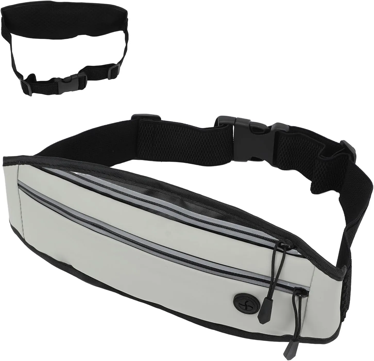 Reflective Running Belt Ultra Light Water Prevent Fanny Pack For Outdoor Sports (Light Gray)