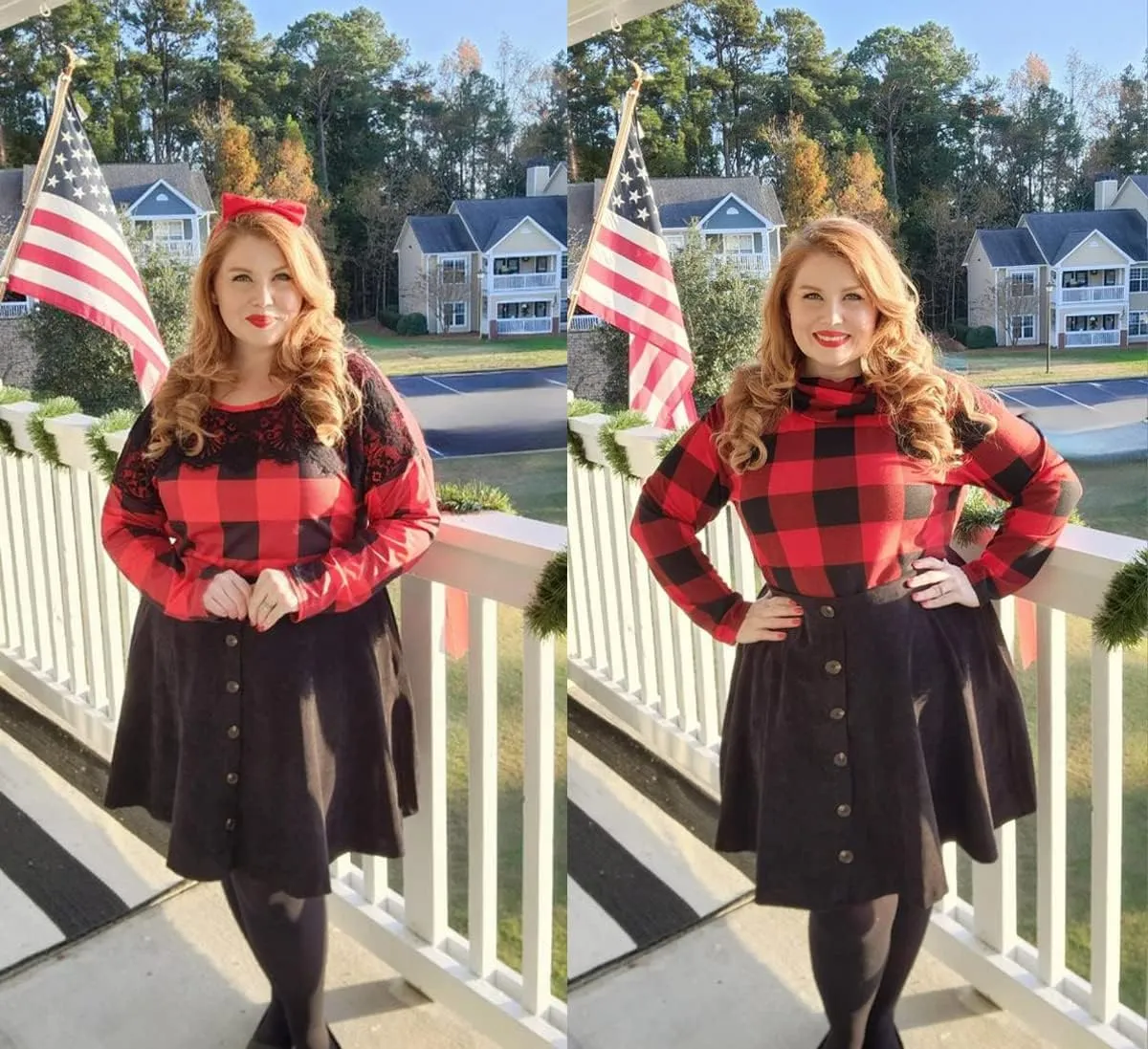 RITERA Plus Size Basic Versatile Stretchy Elastic Waist Flared Casual Mini Skater Skirt/Pleated Plaid Skirt for Women XL-5XL