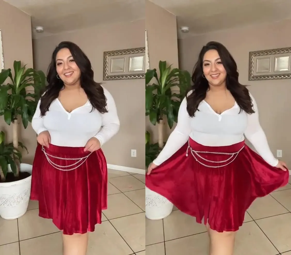 RITERA Plus Size Skirt for Women Elastic Mini Skirt A-Line with Side Hidden Zipper Casual Ladies Summer Skirt Stretchy XL-5XL