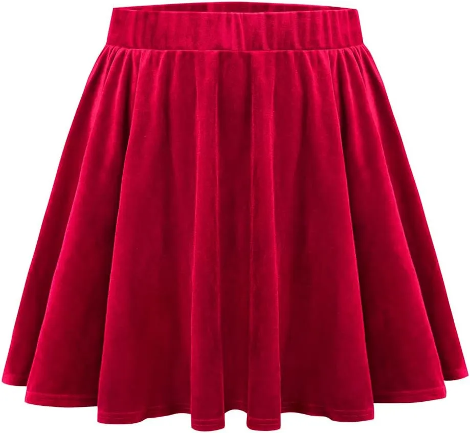 RITERA Plus Size Skirt for Women Elastic Mini Skirt A-Line with Side Hidden Zipper Casual Ladies Summer Skirt Stretchy XL-5XL