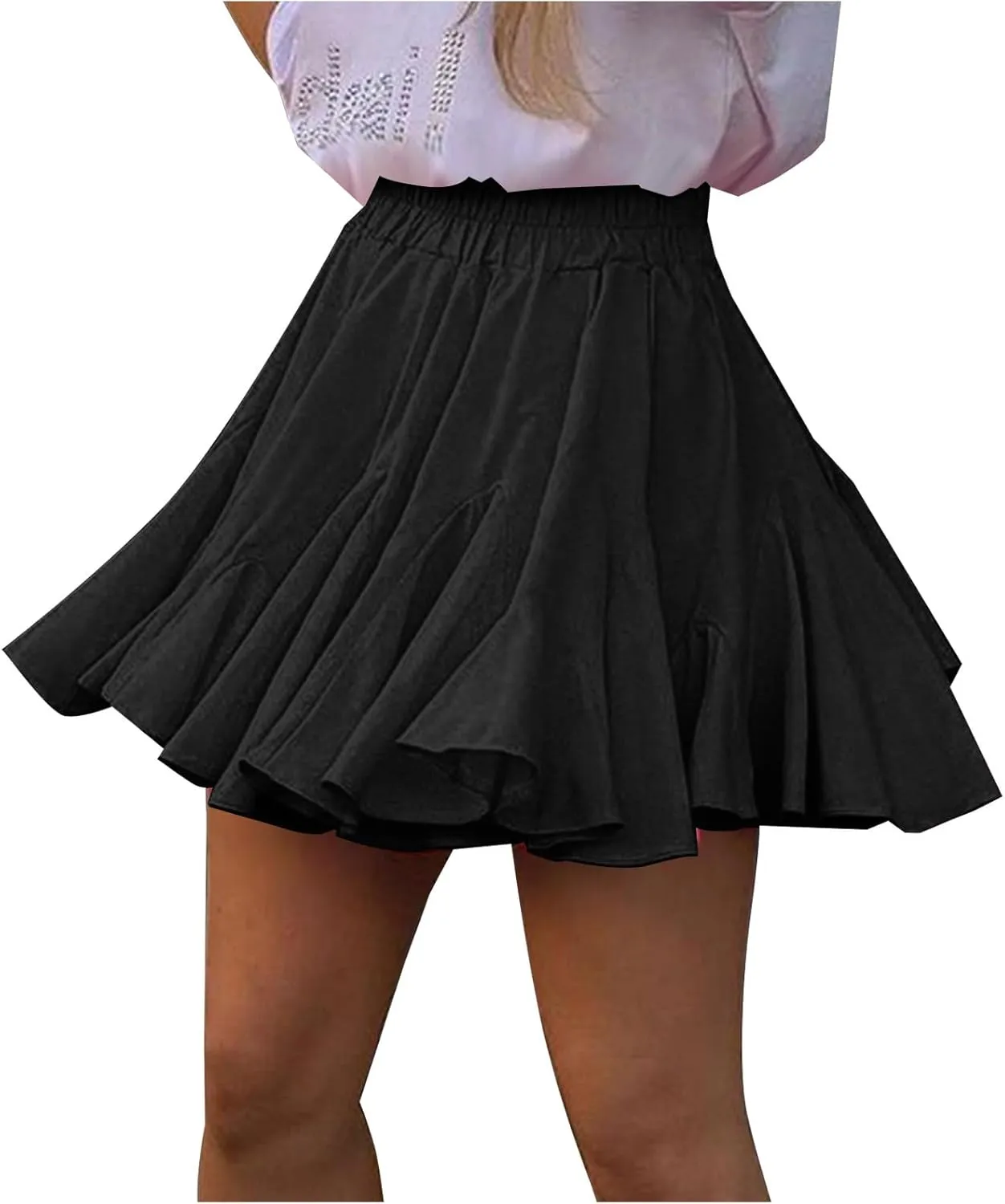 Ruffle Mini Skirt for Women High Waist Flared A Line Skater Skirts Summer Casual Trendy Outfits