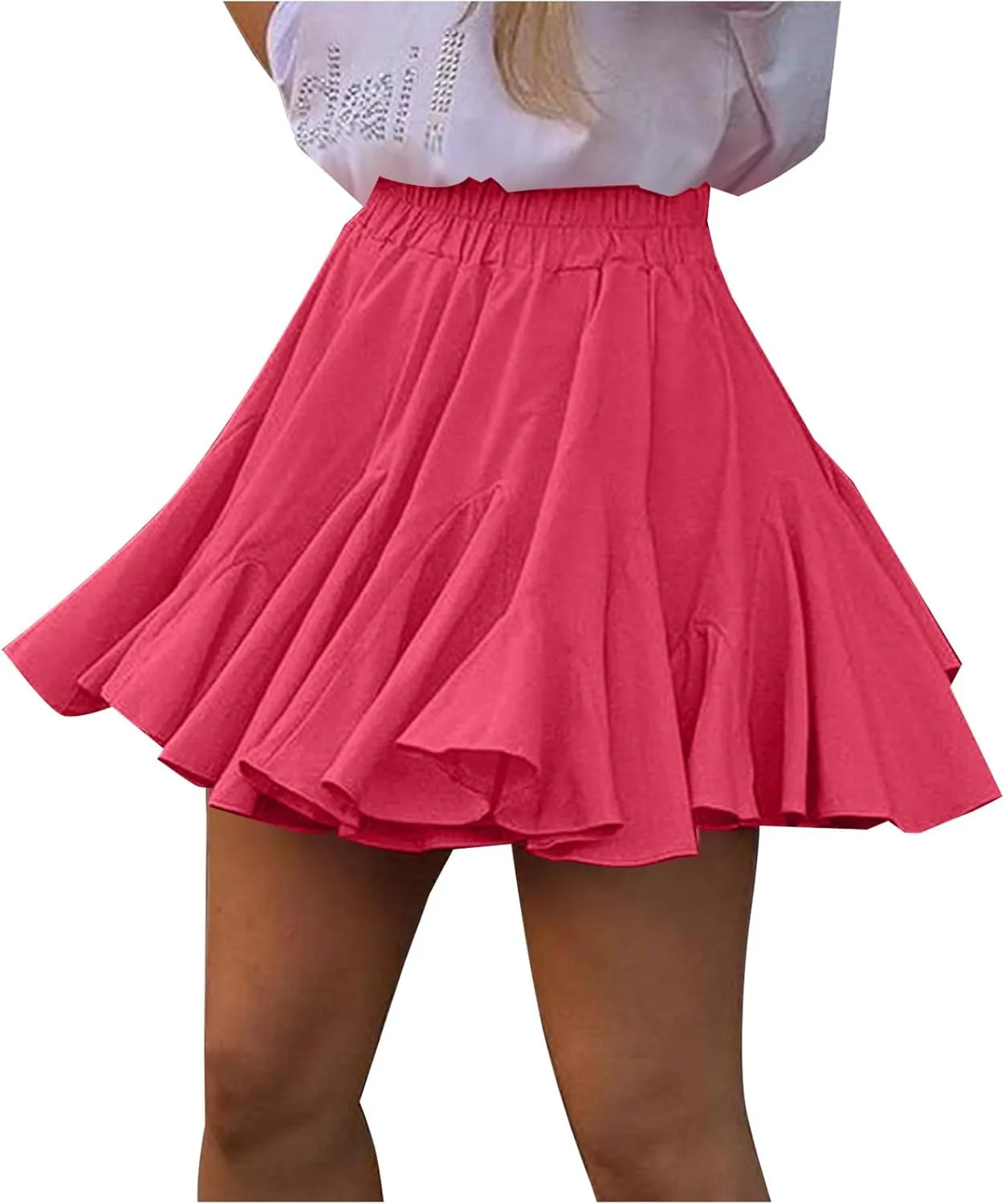 Ruffle Mini Skirt for Women High Waist Flared A Line Skater Skirts Summer Casual Trendy Outfits